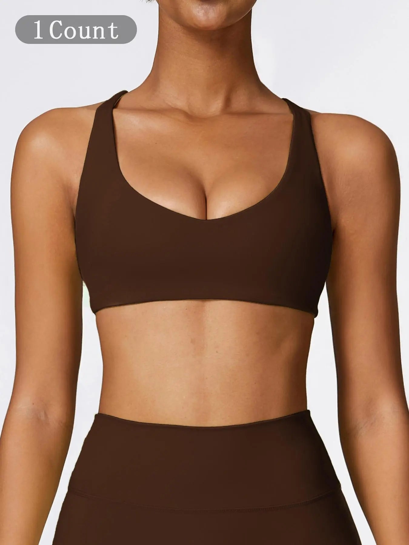 Women'S Solid Wireless Sports Bra, Breathable Comfortable Sports Bra, Gym Clothes, Pickleball Tennis Bras, Ladies Sportswear for Indoor Outdoor Wear