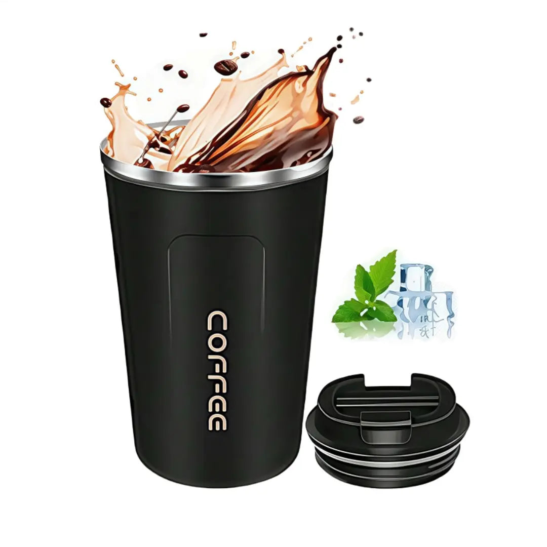 Insulated Stainless Steel Coffee Mug - 510/380ML Portable Vacuum Tumbler, Car Thermal Cup for Hot and Cold Beverages, Reusable Drinkware with Lid