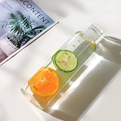 Transparent Plastic Water Bottle with Time Scale Large Capacity Leakproof Drink Bottle Drop-Resistant Drink Cup for Sport Travel