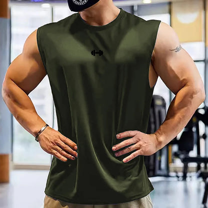 Summer Gym Tank Top Mens Fitness Training Clothing Quick Dry Loose Fit Bodybuilding Sleeveless T Shirts Fashion Basketball Vest