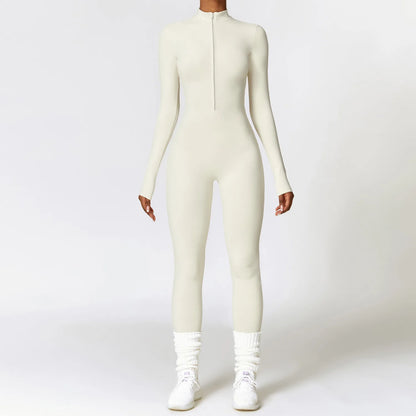 Women'S Clothes Yoga Set Yoga Jumpsuits One Piece Workout Long Sleeve Rompers Sportswear Gym Set Workout Tracksuit Bodysuits