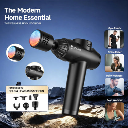 AERLANG Massage Gun with Heat and Cold,Deep Tissue Massage Gun, Back and Neck Massager for Pain Relief,Muscle Percussion Massager,Handheld Messager with 7Heads&Silent Birthday Gifts for Him