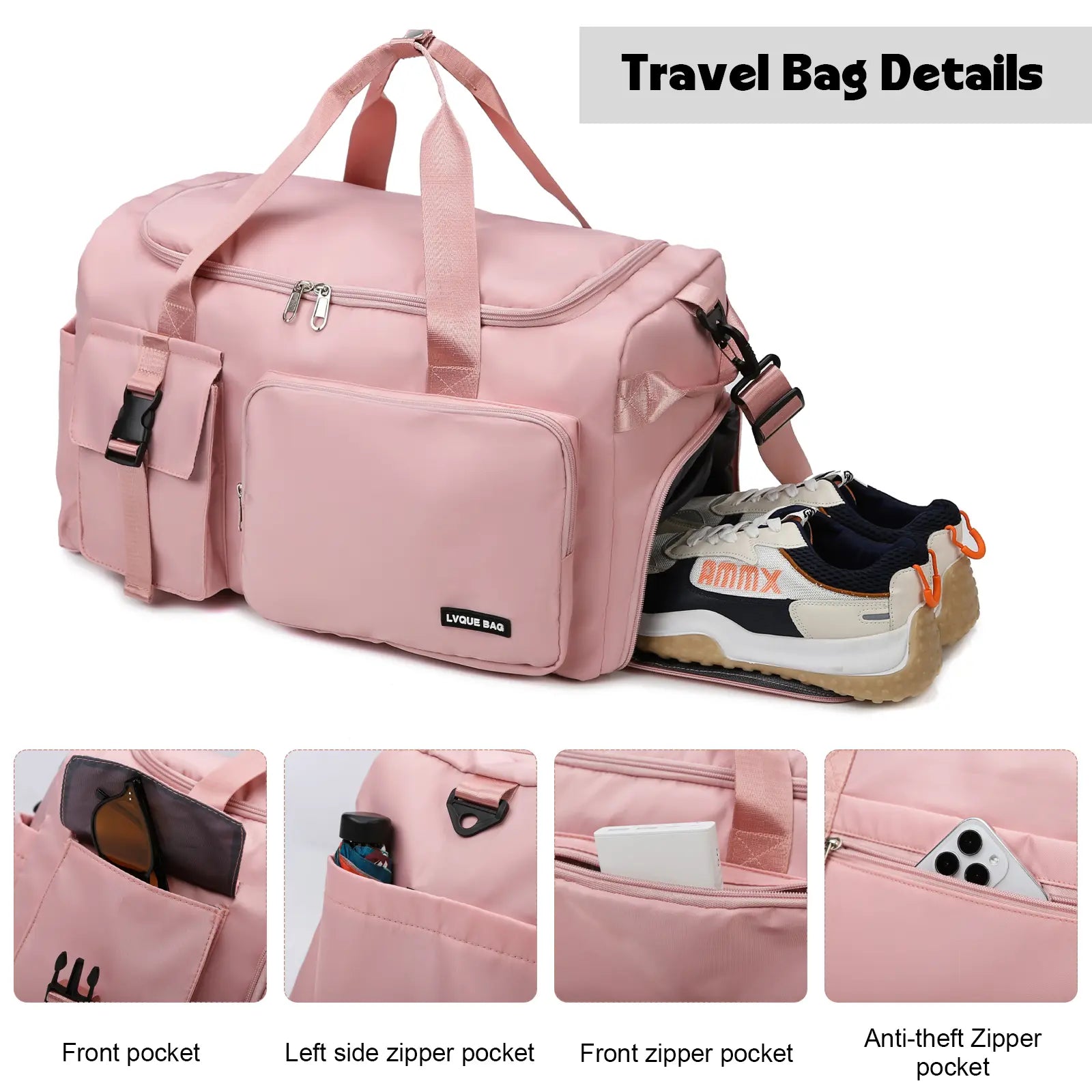 Eslcorri Gym Duffle Bag for Women & Men – Sports Travel Bag with Wet Pocket & Shoe Compartment, Fitness Weekender Bag