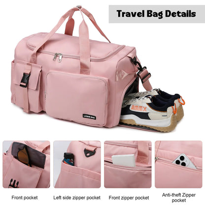 Eslcorri Gym Duffle Bag for Women & Men – Sports Travel Bag with Wet Pocket & Shoe Compartment, Fitness Weekender Bag