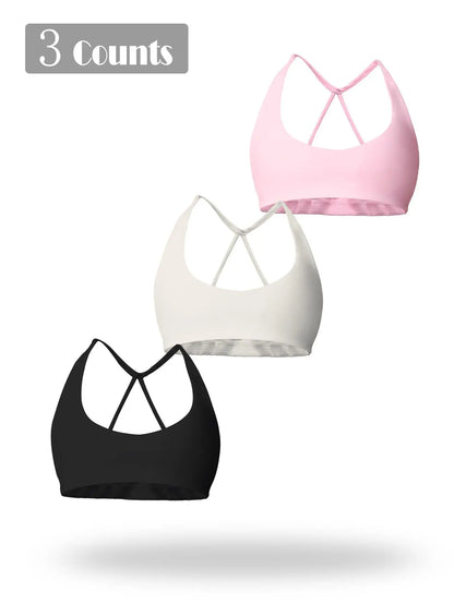 Women'S Solid Wireless Sports Bra, Breathable Comfortable Sports Bra, Gym Clothes, Pickleball Tennis Bras, Ladies Sportswear for Indoor Outdoor Wear