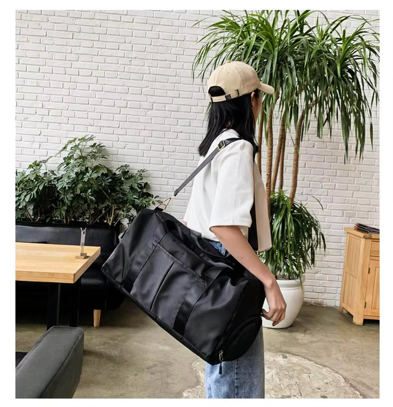 Waterproof Travel Sport Bag Fitness Duffel Gym Bag with Shoe Compartment