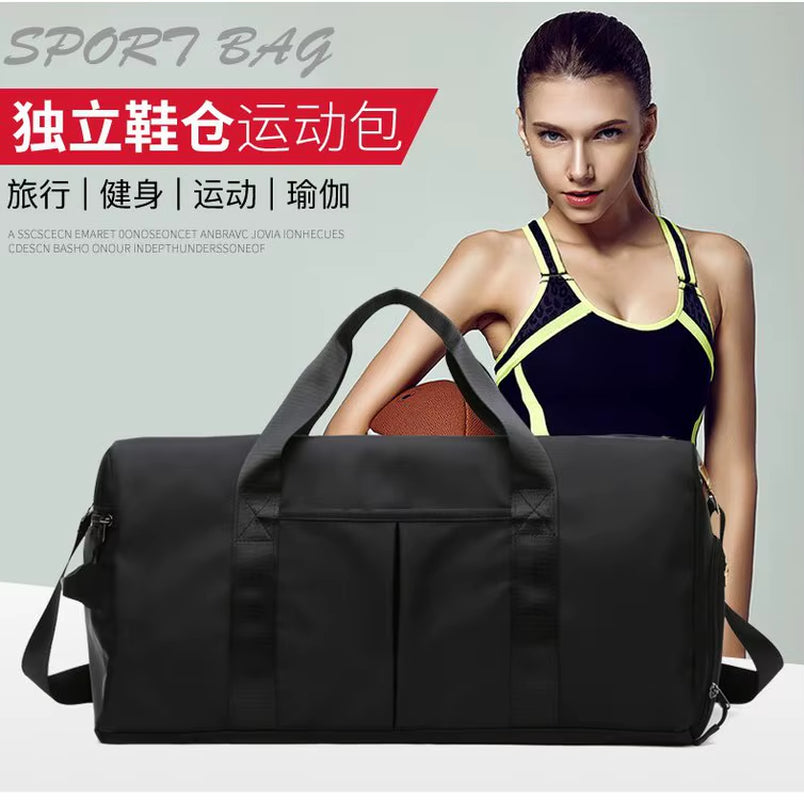Waterproof Travel Sport Bag Fitness Duffel Gym Bag with Shoe Compartment