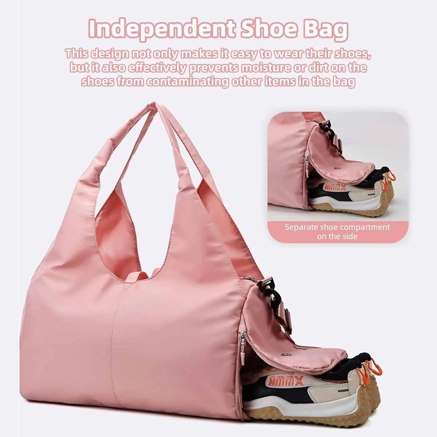 Gym Bag with Yoga Mat Holder Sports Bags Totes Bag with Shoe Compartment & Wet Dry Storage Pockets Sports Travel Duffel Bag