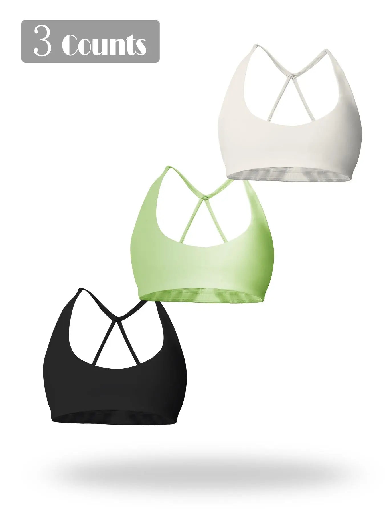 Women'S Solid Wireless Sports Bra, Breathable Comfortable Sports Bra, Gym Clothes, Pickleball Tennis Bras, Ladies Sportswear for Indoor Outdoor Wear