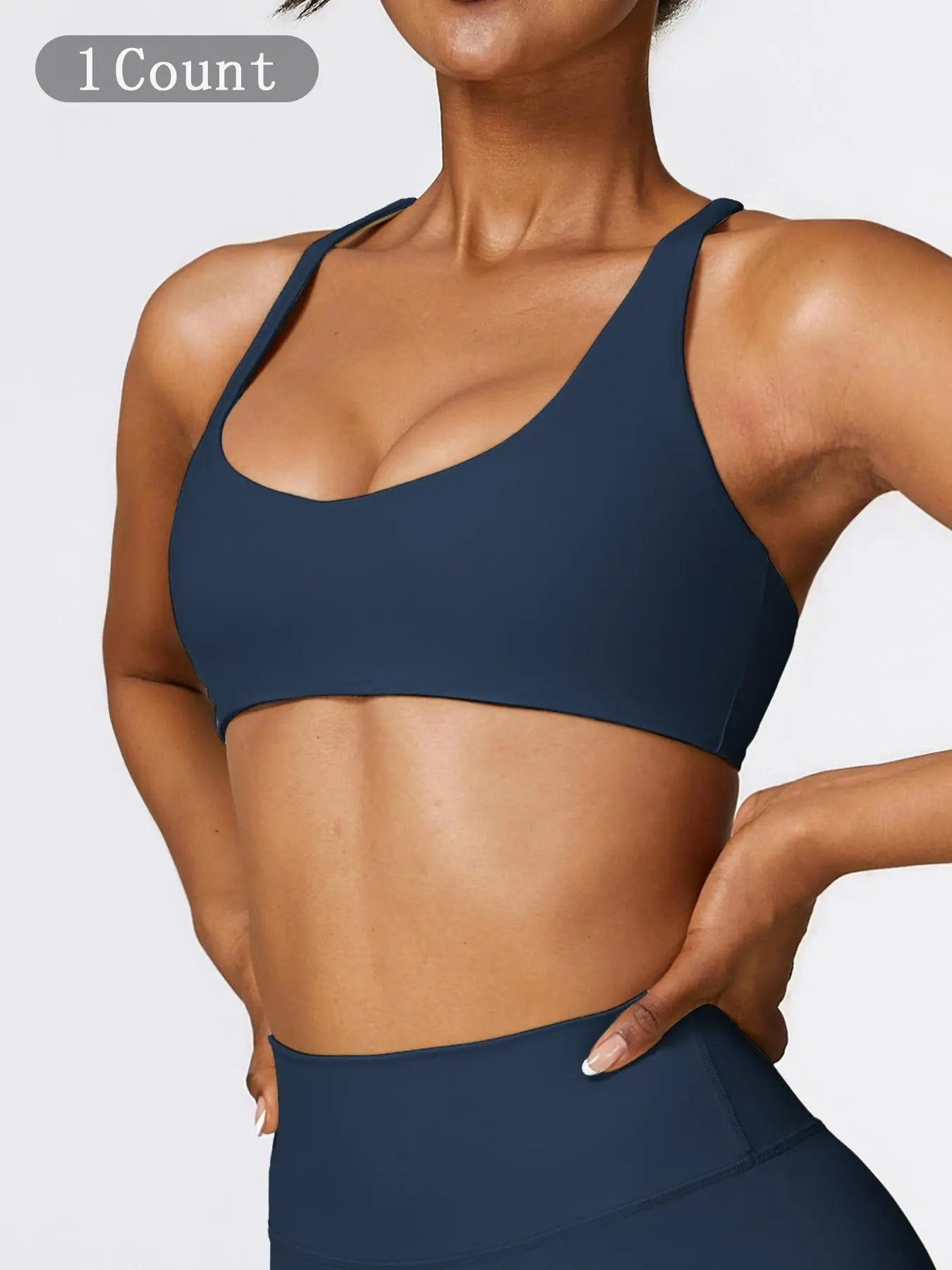 Women'S Solid Wireless Sports Bra, Breathable Comfortable Sports Bra, Gym Clothes, Pickleball Tennis Bras, Ladies Sportswear for Indoor Outdoor Wear