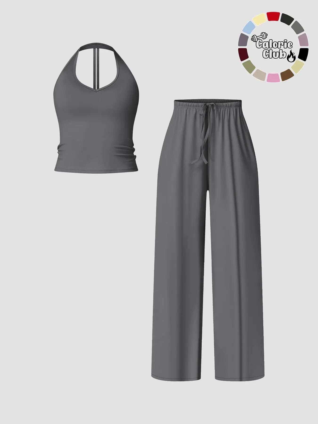 Women'S Quick-Dry Sports Tank Top, Casual High-Waisted Bell Bottoms, Comfortable Sporty, All-Season Plain Style, Sports Wear Set