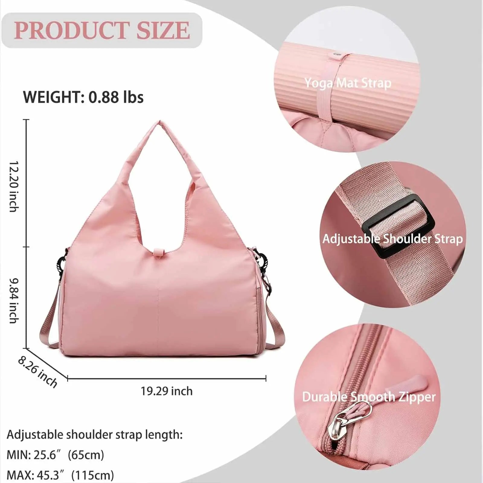 Gym Bag with Yoga Mat Holder Sports Bags Totes Bag with Shoe Compartment & Wet Dry Storage Pockets Sports Travel Duffel Bag