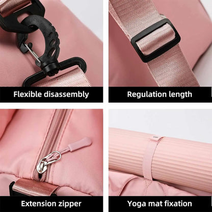 Gym Bag with Yoga Mat Holder Sports Bags Totes Bag with Shoe Compartment & Wet Dry Storage Pockets Sports Travel Duffel Bag