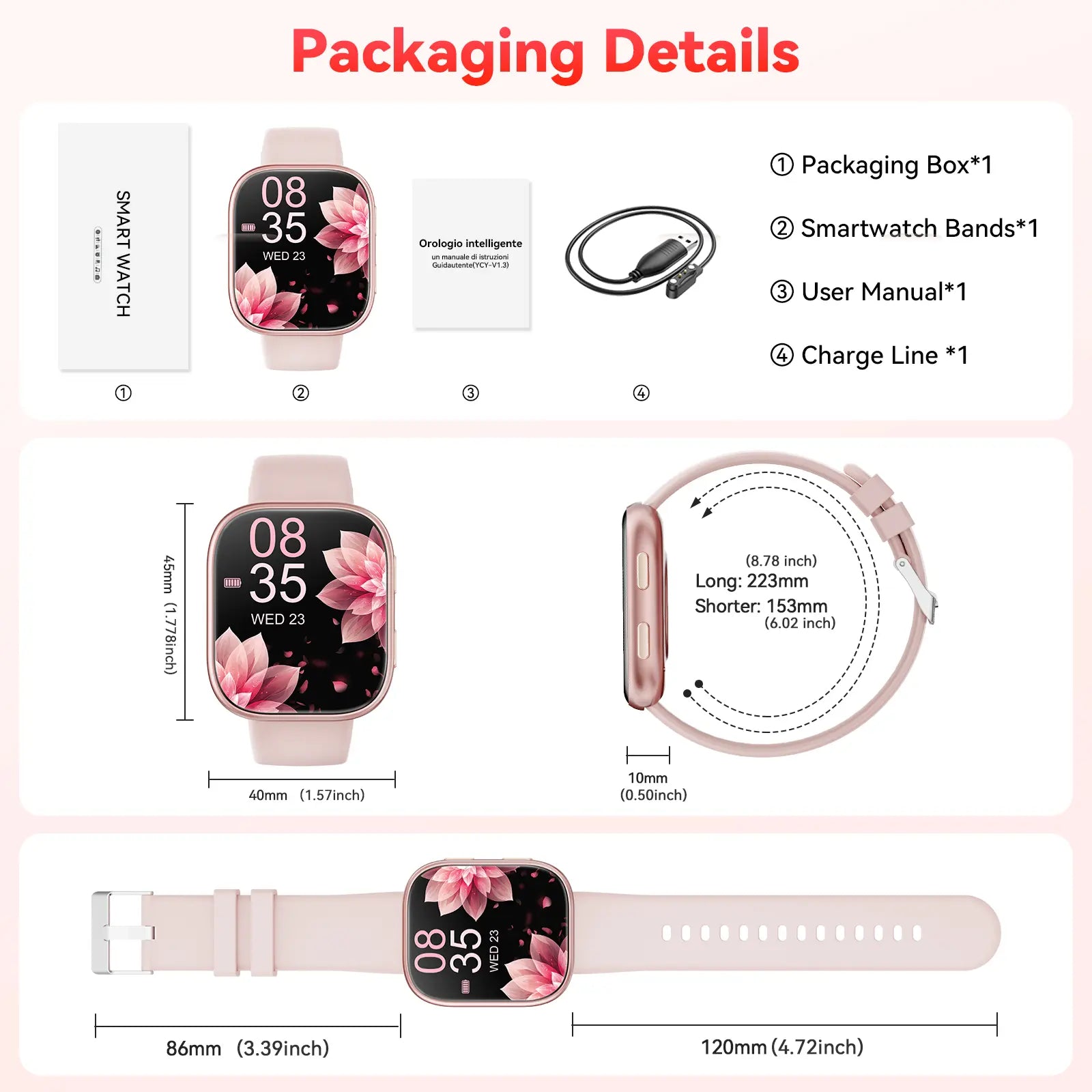 2026 Women's Smartwatch: Fitness Tracker with Call & Message Alerts, 100+ Sports Modes, Customizable Dials - Perfect Gift for Android & iPhone Users!