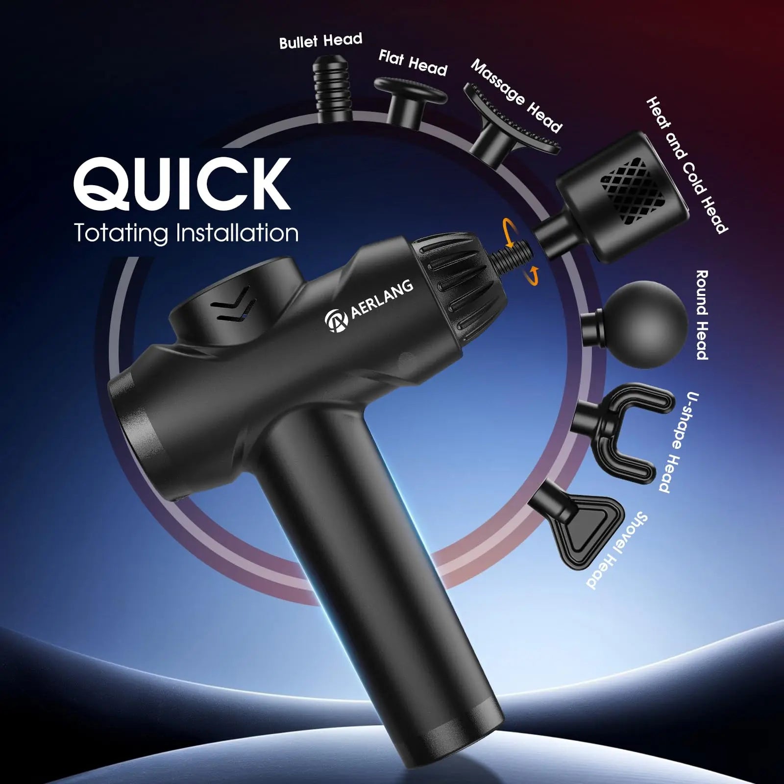AERLANG Massage Gun with Heat and Cold,Deep Tissue Massage Gun, Back and Neck Massager for Pain Relief,Muscle Percussion Massager,Handheld Messager with 7Heads&Silent Birthday Gifts for Him