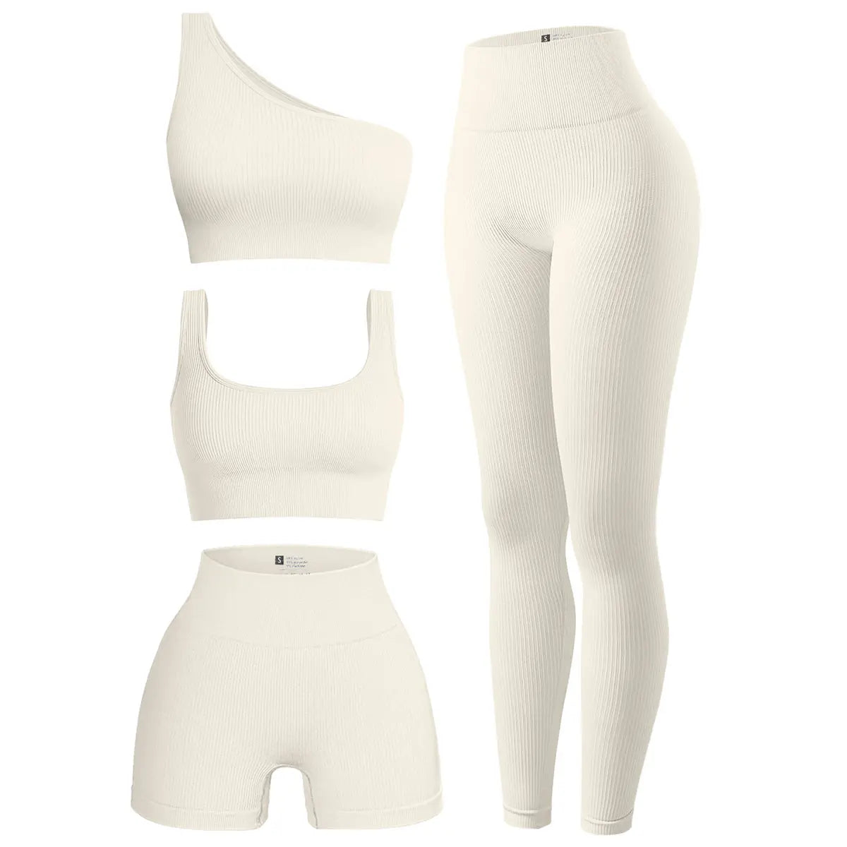 Women's 4 Piece Ribbed Active Set