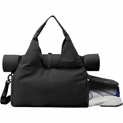 Gym Bag with Yoga Mat Holder Sports Bags Totes Bag with Shoe Compartment & Wet Dry Storage Pockets Sports Travel Duffel Bag