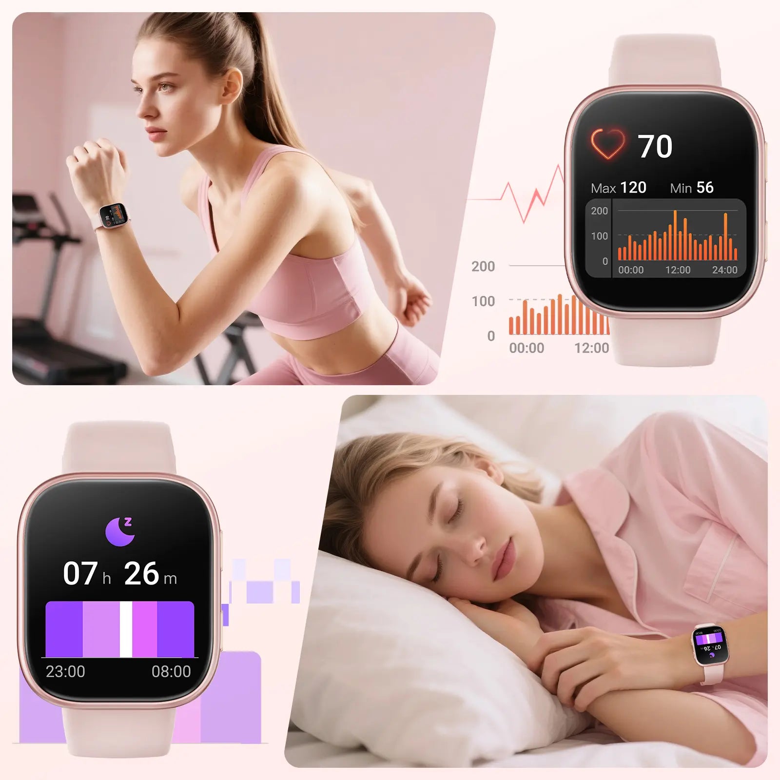 2026 Women's Smartwatch: Fitness Tracker with Call & Message Alerts, 100+ Sports Modes, Customizable Dials - Perfect Gift for Android & iPhone Users!
