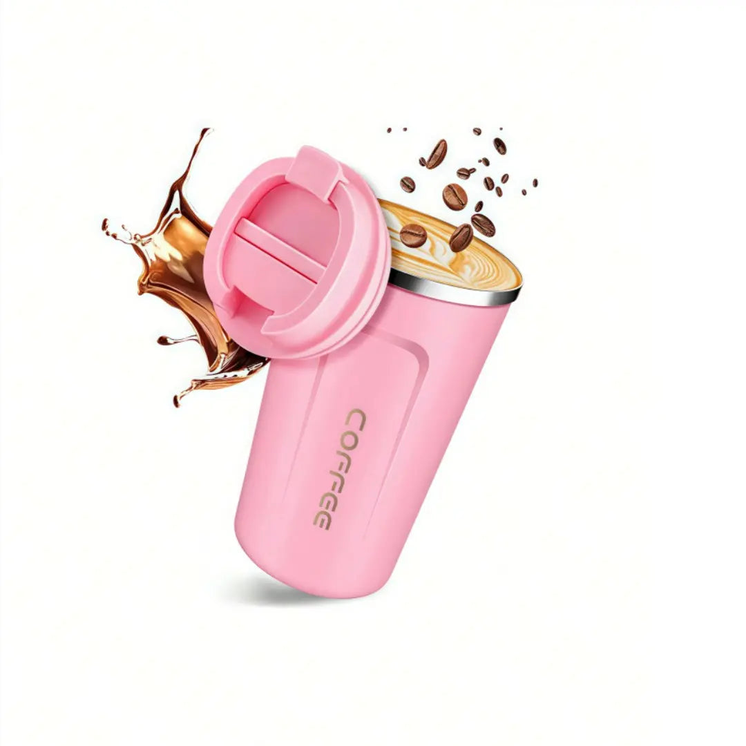 Insulated Stainless Steel Coffee Mug - 510/380ML Portable Vacuum Tumbler, Car Thermal Cup for Hot and Cold Beverages, Reusable Drinkware with Lid