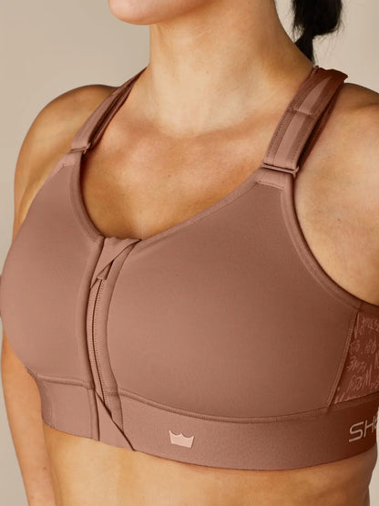 SHEFIT Flex Synthetic Sports Bra in Sienna Glow - Performance Activewear for Gym and Workout
