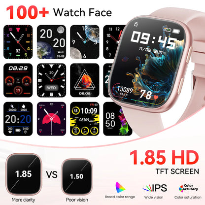 2026 Women's Smartwatch: Fitness Tracker with Call & Message Alerts, 100+ Sports Modes, Customizable Dials - Perfect Gift for Android & iPhone Users!