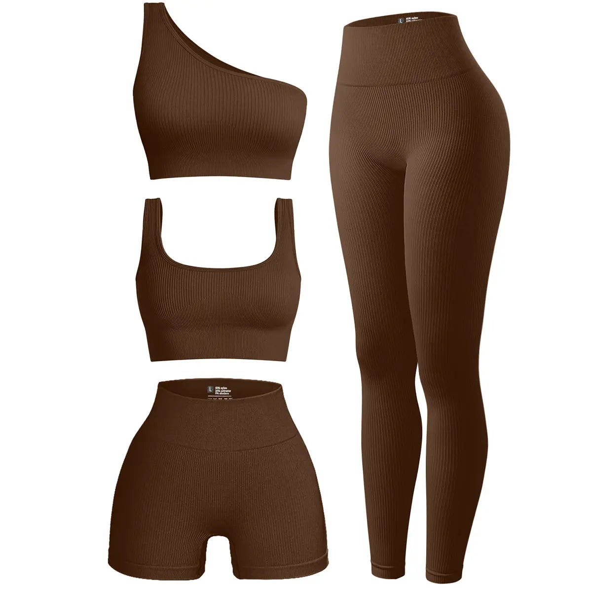 Women's 4 Piece Ribbed Active Set