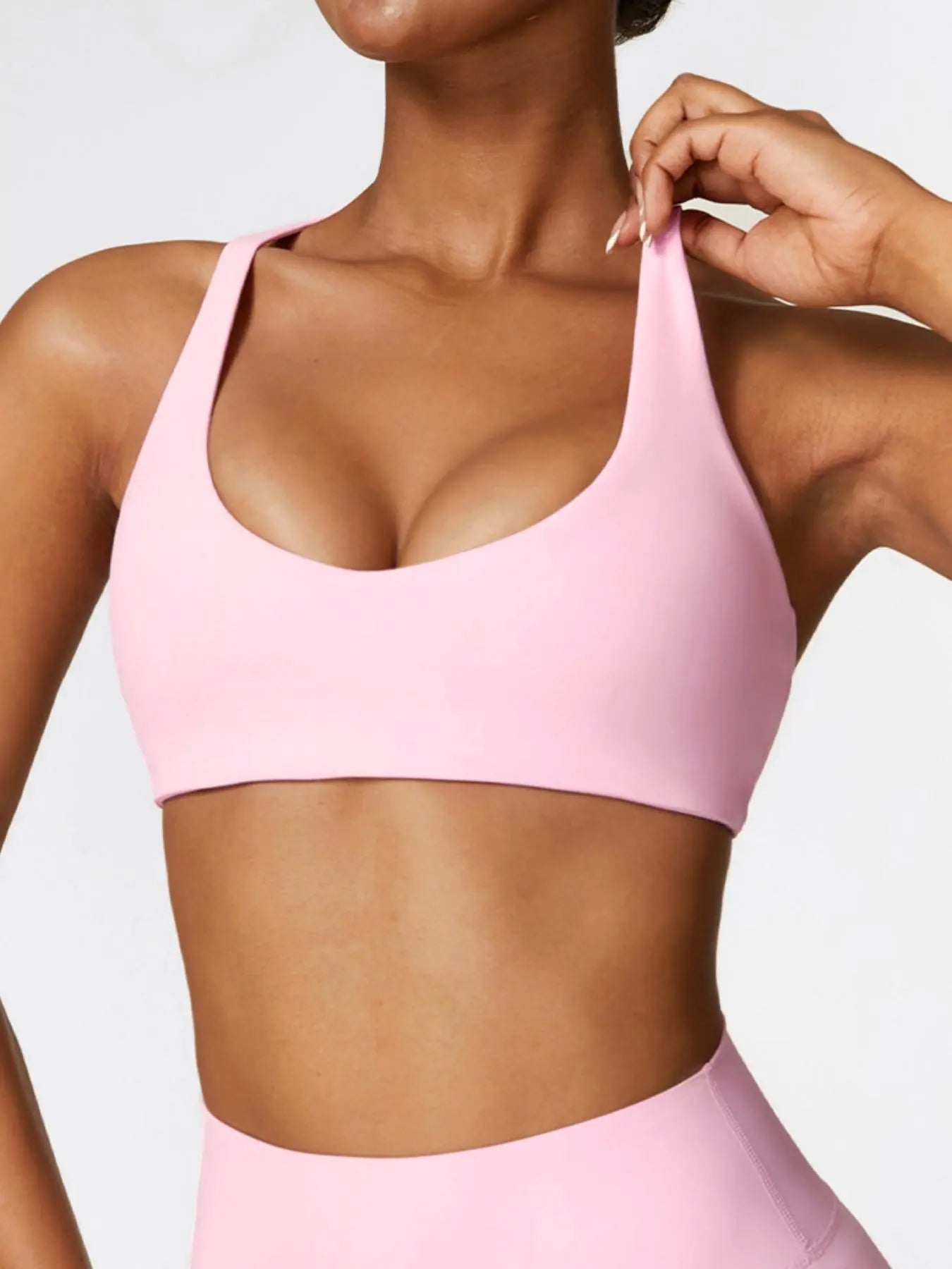 Women'S Solid Wireless Sports Bra, Breathable Comfortable Sports Bra, Gym Clothes, Pickleball Tennis Bras, Ladies Sportswear for Indoor Outdoor Wear