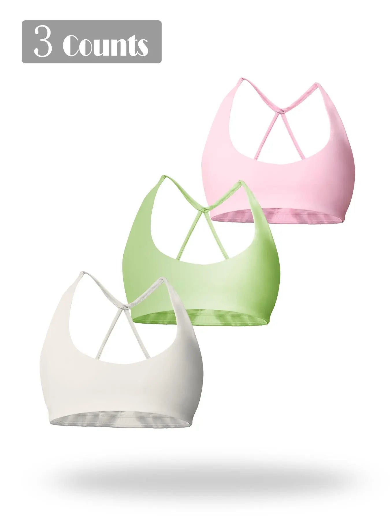 Women'S Solid Wireless Sports Bra, Breathable Comfortable Sports Bra, Gym Clothes, Pickleball Tennis Bras, Ladies Sportswear for Indoor Outdoor Wear