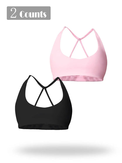 Women'S Solid Wireless Sports Bra, Breathable Comfortable Sports Bra, Gym Clothes, Pickleball Tennis Bras, Ladies Sportswear for Indoor Outdoor Wear