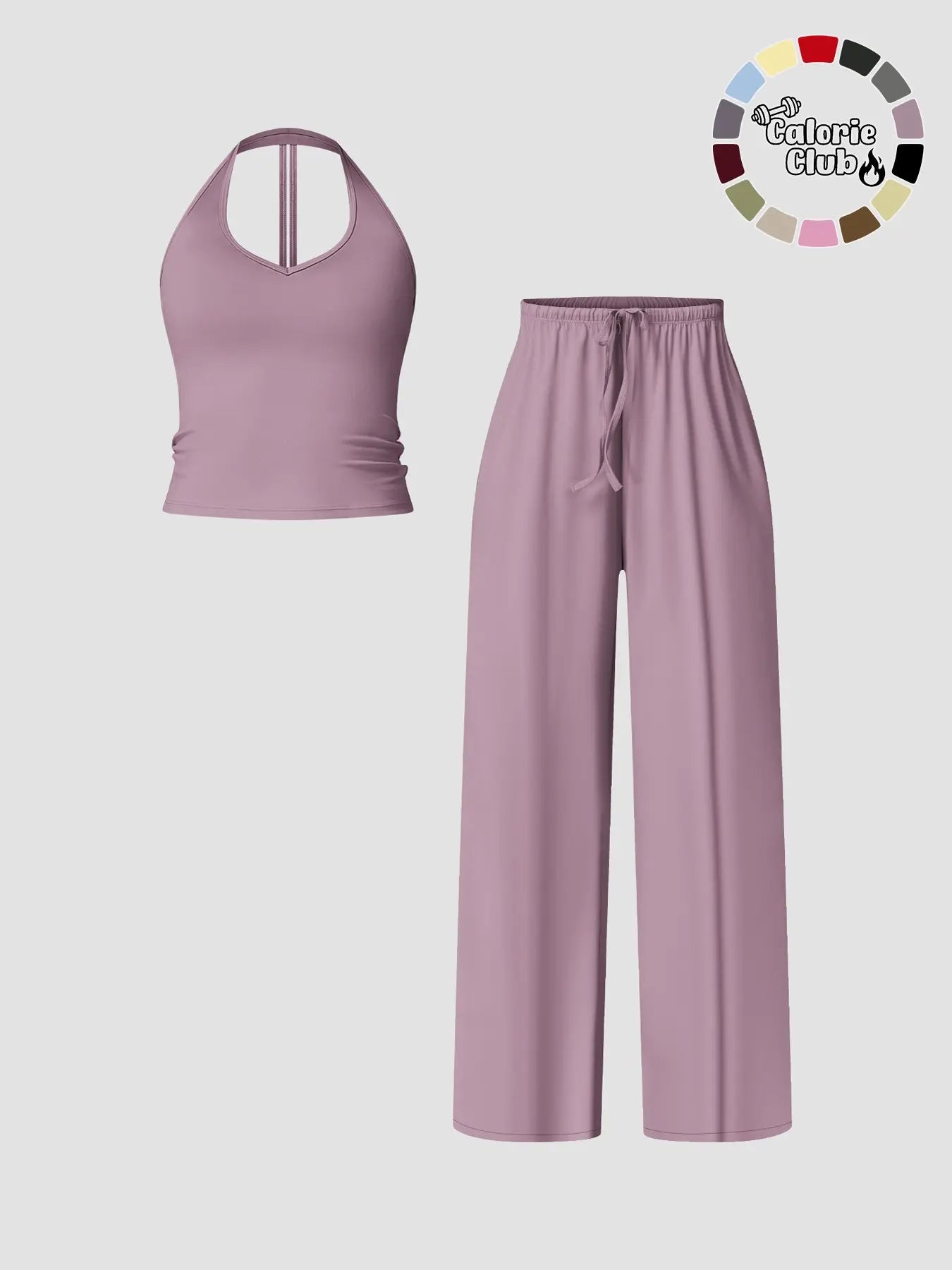 Women'S Quick-Dry Sports Tank Top, Casual High-Waisted Bell Bottoms, Comfortable Sporty, All-Season Plain Style, Sports Wear Set