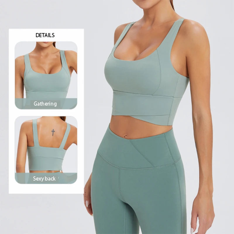 Women'S Underwear Sports Yoga Bra Women Nylon Soft Stretchy Sports Workout Top Breathable Crop Tops Gym Training Fitness Bra