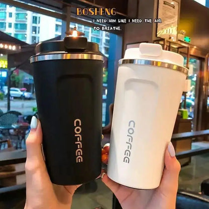 Insulated Stainless Steel Coffee Mug - 510/380ML Portable Vacuum Tumbler, Car Thermal Cup for Hot and Cold Beverages, Reusable Drinkware with Lid