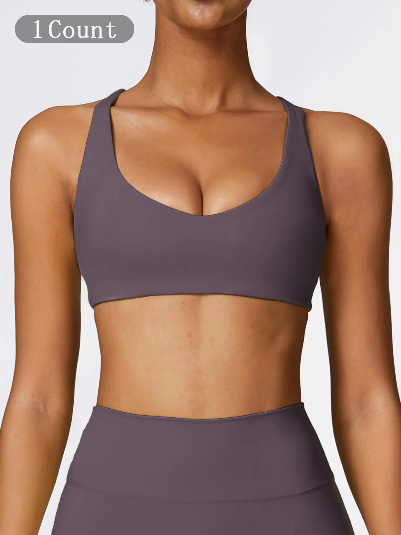 Women'S Solid Wireless Sports Bra, Breathable Comfortable Sports Bra, Gym Clothes, Pickleball Tennis Bras, Ladies Sportswear for Indoor Outdoor Wear