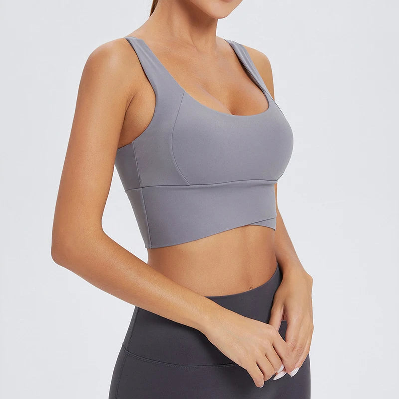 Women'S Underwear Sports Yoga Bra Women Nylon Soft Stretchy Sports Workout Top Breathable Crop Tops Gym Training Fitness Bra