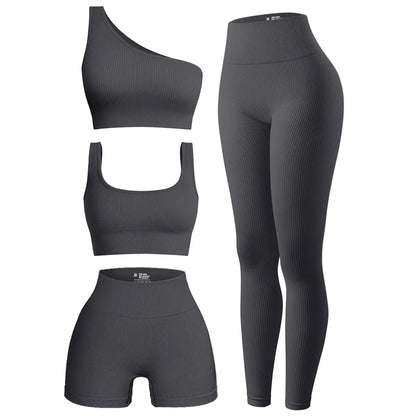 Women's 4 Piece Ribbed Active Set