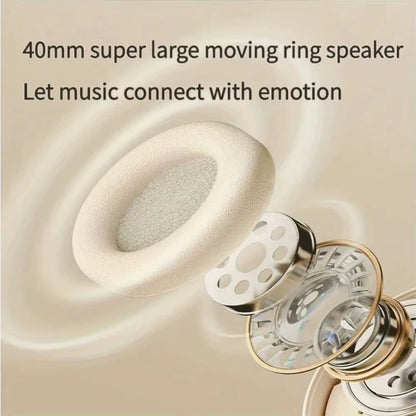 Wireless Bluetooth Headphones In-Ear Hifi Stereo Headphones Wireless Bass Gaming Headphones Tf/Aux Music Player with Microphone