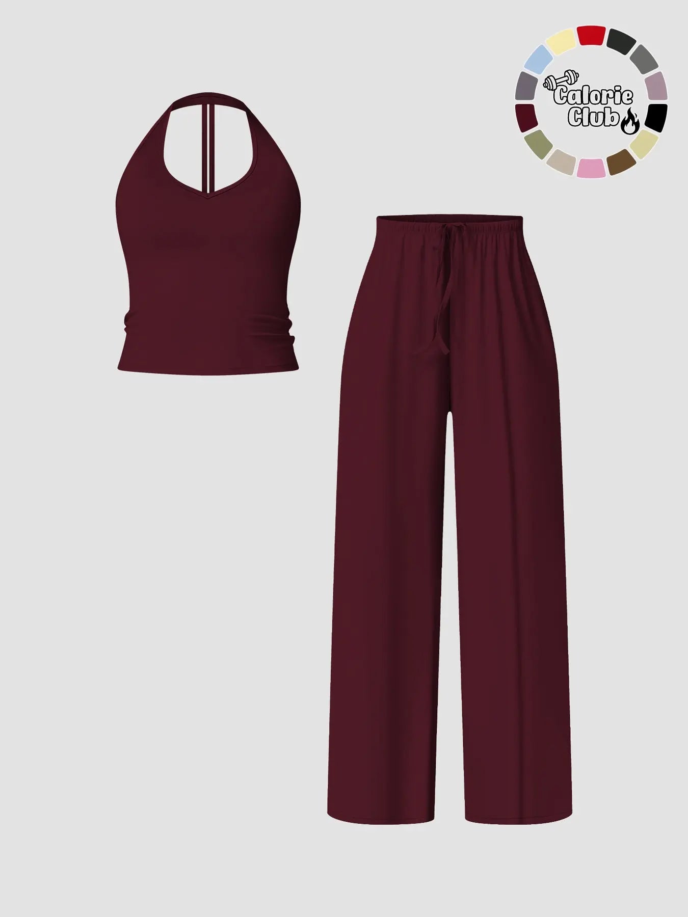 Women'S Quick-Dry Sports Tank Top, Casual High-Waisted Bell Bottoms, Comfortable Sporty, All-Season Plain Style, Sports Wear Set