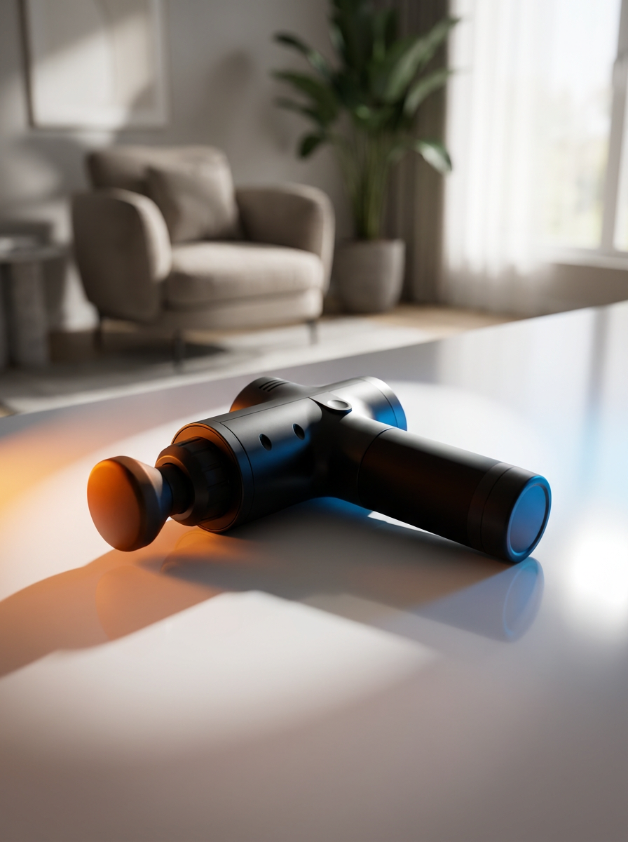 RecoverFit massage gun – heat and cold therapy attachments for muscle recovery
