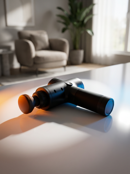 RecoverFit massage gun – heat and cold therapy attachments for muscle recovery