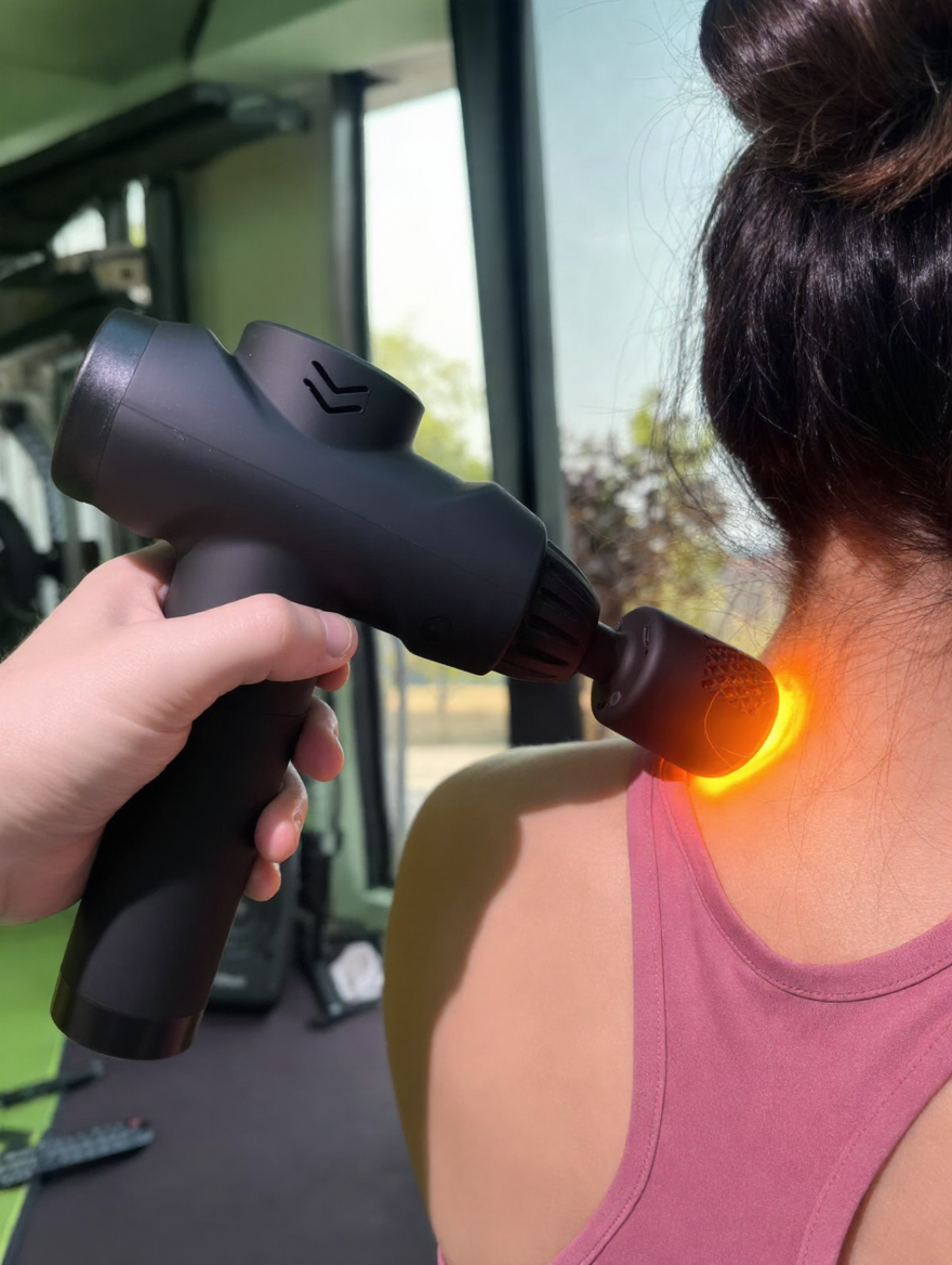 RecoverFit Hot & Cold Massage Gun – deep tissue percussion therapy device